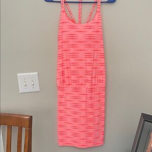 Athleta Vibrant Coral Striped Dress